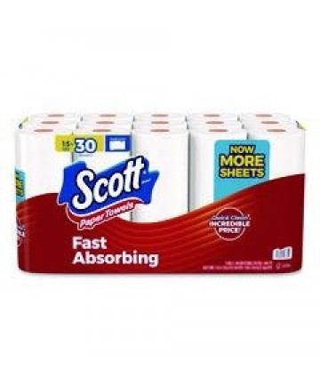 Choose-A-Sheet Mega Kitchen Roll Paper Towels, 1-Ply, 7.31 x 11, White, 100/Roll, 15 Rolls Carton