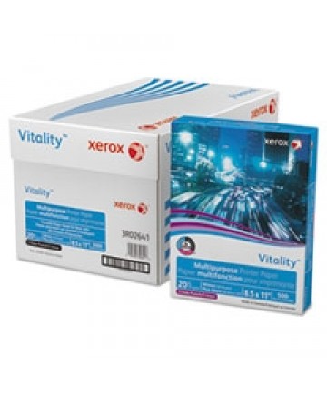 Vitality Multipurpose Print Paper, 92 Bright, 3-Hole, 20 lb Bond Weight, 8.5 x 11, 500 Sheets/Ream, 10 Reams/Carton