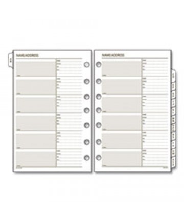 Telephone/Address 1/12-Cut A-Z Tab Refill for Planners/Organizers, 8.5 x 5.5, White Sheets, Undated