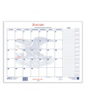 7510016648790 Calendar Blotter, 22 x 18, White Sheets, 13-Month (Jan to Jan): 2024 to 2025