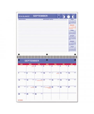 TWO-COLOR MONTHLY DESK PAD CALENDAR, 22 X 17, 2021