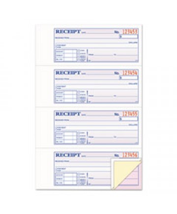 TWO-PART RENT RECEIPT BOOK, 2.75 X 4.75, CARBONLESS, 200 FORMS