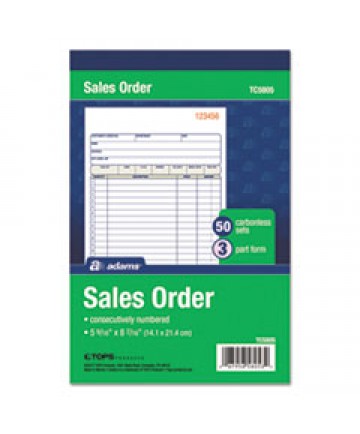 Receipt Book, 7 5/8 X 11, Three-Part Carbonless, 100 Forms