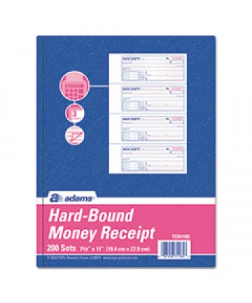 Receipt Book, 2 3/4 X 7 3/16, Three-Part Carbonless, 50 Forms