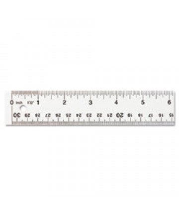 Stainless Steel Office Ruler With Non Slip Cork Base, 6"