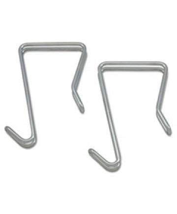 Single Sided Partition Garment Hook, Silver, Steel, 2/pk