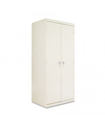 ASSEMBLED MOBILE STORAGE CABINET, WITH ADJUSTABLE SHELVES 36W X 24D X 66H, PUTTY