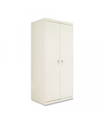 ASSEMBLED MOBILE STORAGE CABINET, WITH ADJUSTABLE SHELVES 36W X 24D X 66H, PUTTY