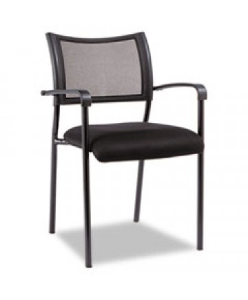 ALERA EIKON SERIES STACKING MESH GUEST CHAIR, BLACK SEAT/BLACK BACK, BLACK BASE, 2/CARTON