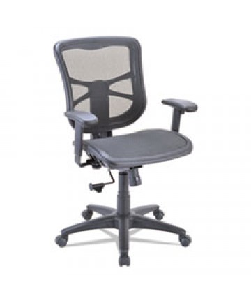 ALERA ELUSION SERIES MESH MID-BACK SWIVEL/TILT CHAIR, SUPPORTS UP TO 275 LBS, BLACK SEAT/BLACK BACK, BLACK BASE