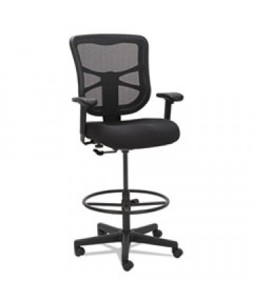 ALERA ELUSION SERIES MESH STOOL, 31.6" SEAT HEIGHT, SUPPORTS UP TO 275 LBS., BLACK SEAT/BLACK BACK, BLACK BASE