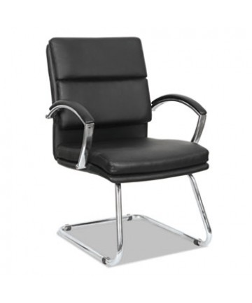ALERA NERATOLI SLIM PROFILE GUEST CHAIR, 23.81'' X 27.16'' X 36.61'', BLACK SEAT/BLACK BACK, CHROME BASE