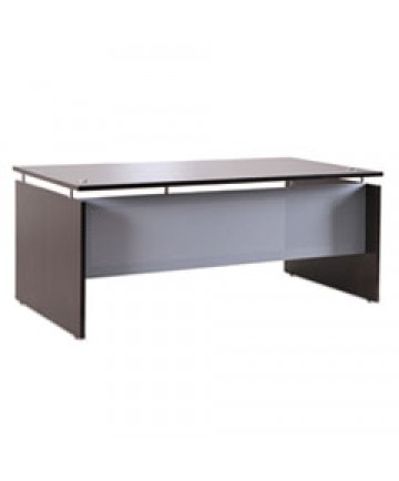 SINGLE PEDESTAL STEEL DESK, 45.25" X 24" X 29.5", CHERRY/PUTTY