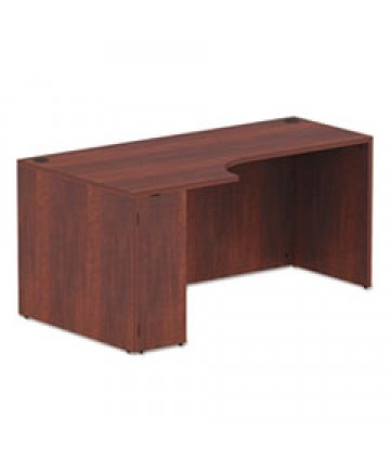 ALERA VALENCIA SERIES BOW FRONT DESK SHELL, 71" X 41.38" X 29.63", MAHOGANY