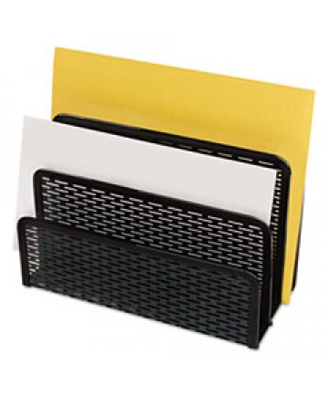 URBAN COLLECTION PUNCHED METAL LETTER SORTER, 3 SECTIONS, DL TO A6 SIZE FILES, 6.5" X 3.25" X 5.5", BLACK