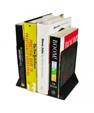 Urban Collection Punched Metal Bookends, 6 1/2 X 6 1/2 X 5 1/2, Black