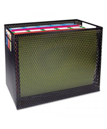 URBAN COLLECTION PUNCHED METAL DESKTOP FILE, 1 SECTION, LETTER TO LEGAL SIZE FILES, 13" X 5.75" X 10.75", BLACK