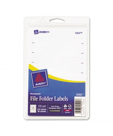 PRINTABLE 4" X 6" - PERMANENT FILE FOLDER LABELS, 0.69 X 3.44, WHITE, 7/SHEET, 36 SHEETS/PACK, (5202)