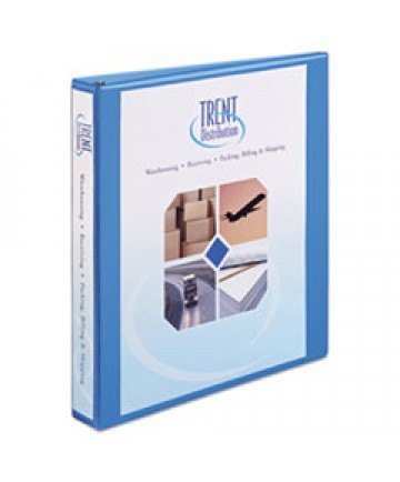 HEAVY-DUTY NON STICK VIEW BINDER WITH DURAHINGE AND SLANT RINGS, 3 RINGS, 1" CAPACITY, 11 X 8.5, LIGHT BLUE, (5301)