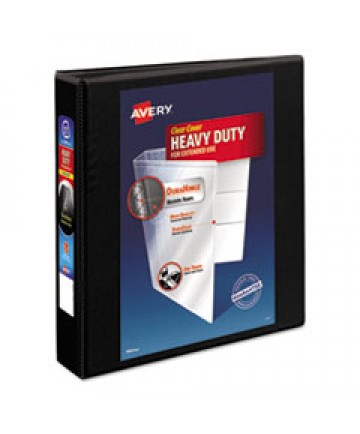 HEAVY-DUTY NON STICK VIEW BINDER WITH DURAHINGE AND SLANT RINGS, 3 RINGS, 1.5" CAPACITY, 11 X 8.5, BLACK, (5400)
