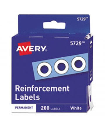 DISPENSER PACK HOLE REINFORCEMENTS, 1/4" DIA, WHITE, 200/PACK, (5729)