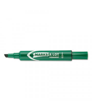 MARKS A LOT REGULAR DESK-STYLE PERMANENT MARKER, BROAD CHISEL TIP, GREEN, DOZEN, (7885)
