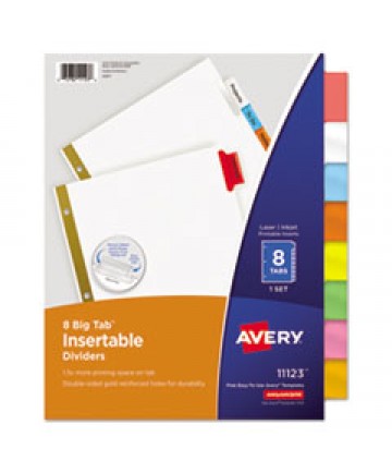 Insertable Big Tab Dividers, 8-Tab, Letter