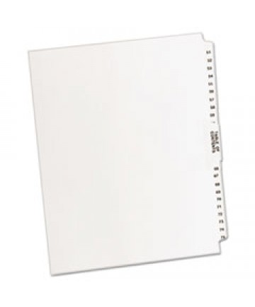 PREPRINTED LEGAL EXHIBIT SIDE TAB INDEX DIVIDERS, AVERY STYLE, 26-TAB, 51 TO 75, 11 X 8.5, WHITE, 1 SET