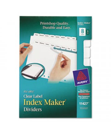 Print & Apply Clear Label Dividers W/white Tabs, 8-Tab, 5 1/2 X 8 1/2