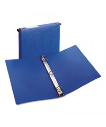 HANGING STORAGE FLEXIBLE NON-VIEW BINDER WITH ROUND RINGS, 3 RINGS, 1" CAPACITY, 11 X 8.5, BLUE