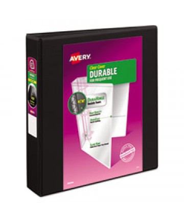 DURABLE VIEW BINDER WITH DURAHINGE AND SLANT RINGS, 3 RINGS, 1.5" CAPACITY, 11 X 8.5, BLACK