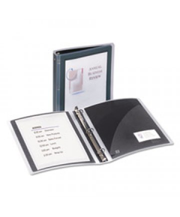 FLEXI-VIEW BINDER WITH ROUND RINGS, 3 RINGS, 1.5" CAPACITY, 11 X 8.5, BLACK