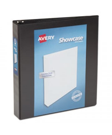 SHOWCASE ECONOMY VIEW BINDER WITH ROUND RINGS, 3 RINGS, 1.5" CAPACITY, 11 X 8.5, BLACK