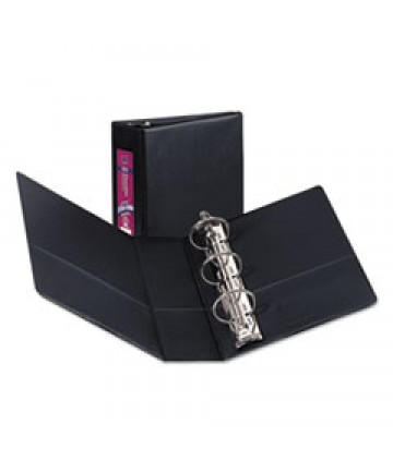 MINI SIZE DURABLE NON-VIEW BINDER WITH ROUND RINGS, 3 RINGS, 2" CAPACITY, 8.5 X 5.5, BLACK