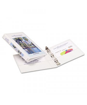 MINI SIZE DURABLE VIEW BINDER WITH ROUND RINGS, 3 RINGS, 0.5" CAPACITY, 8.5 X 5.5, WHITE