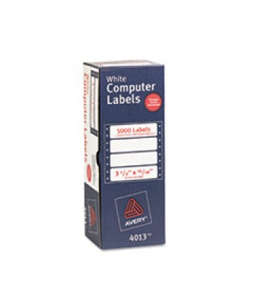 DOT MATRIX PRINTER MAILING LABELS, PIN-FED PRINTERS, 0.94 X 3.5, WHITE, 5,000/BOX