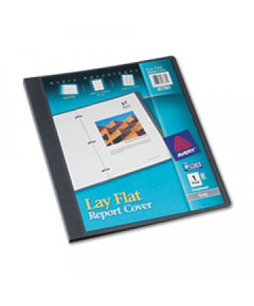 LAY FLAT VIEW REPORT COVER WITH FLEXIBLE FASTENER, LETTER, 1/2" CAP, CLEAR/GRAY