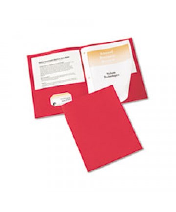 Two-Pocket Folder, Prong Fastener, Letter, 1/2" Capacity, Red, 25/box