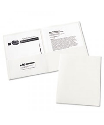 Two-Pocket Folder, 40-Sheet Capacity, White, 25/box