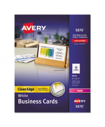 Clean Edge Business Card Value Pack, Laser, 2 X 3 1/2, White, 2000/box