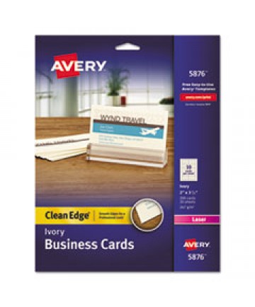 Clean Edge Business Cards, Laser, 2 X 3 1/2, Ivory, 200/pack