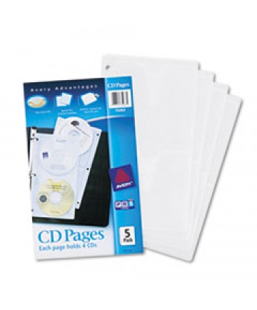 Two-Sided Cd Organizer Sheets For Three-Ring Binder, 5/pack