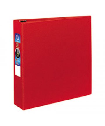HEAVY-DUTY NON-VIEW BINDER WITH DURAHINGE AND ONE TOUCH EZD RINGS, 3 RINGS, 2" CAPACITY, 11 X 8.5, RED