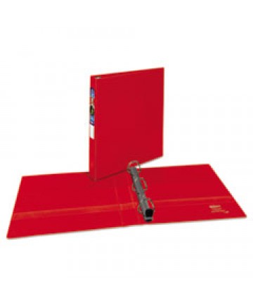 HEAVY-DUTY NON-VIEW BINDER WITH DURAHINGE, LOCKING ONE TOUCH EZD RINGS AND THUMB NOTCH, 3 RINGS, 5" CAPACITY, 11 X 8.5, RED