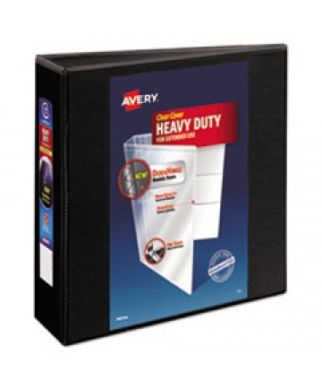 HEAVY-DUTY VIEW BINDER WITH DURAHINGE AND LOCKING ONE TOUCH EZD RINGS, 3 RINGS, 3" CAPACITY, 11 X 8.5, BLACK