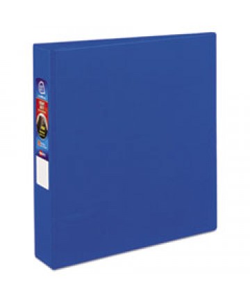 HEAVY-DUTY NON-VIEW BINDER WITH DURAHINGE AND LOCKING ONE TOUCH EZD RINGS, 3 RINGS, 4" CAPACITY, 11 X 8.5, BLUE