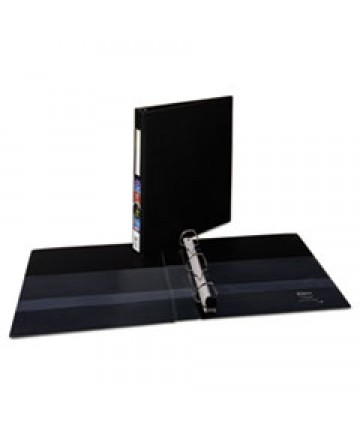 HEAVY-DUTY NON-VIEW BINDER WITH DURAHINGE AND ONE TOUCH EZD RINGS, 3 RINGS, 1" CAPACITY, 11 X 8.5, BLACK
