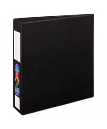 HEAVY-DUTY NON-VIEW BINDER WITH DURAHINGE AND ONE TOUCH EZD RINGS, 3 RINGS, 1.5" CAPACITY, 11 X 8.5, BLACK