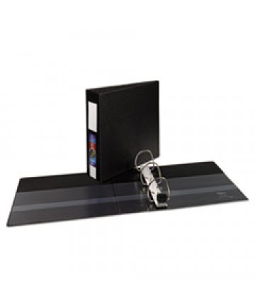 HEAVY-DUTY NON-VIEW BINDER WITH DURAHINGE AND ONE TOUCH EZD RINGS, 3 RINGS, 2" CAPACITY, 11 X 8.5, BLACK