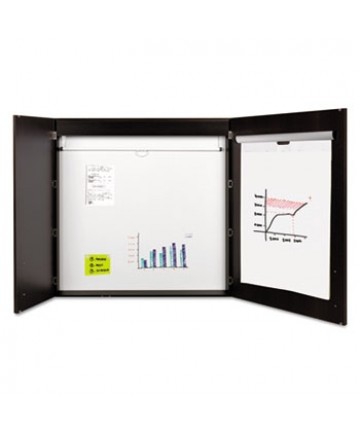 Conference Cabinet, Porcelain Magnetic, Dry Erase, 48 x 48, Ebony